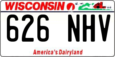 WI license plate 626NHV