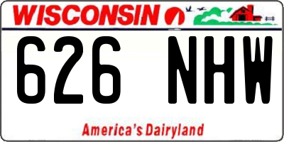 WI license plate 626NHW