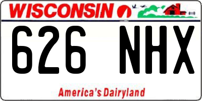 WI license plate 626NHX