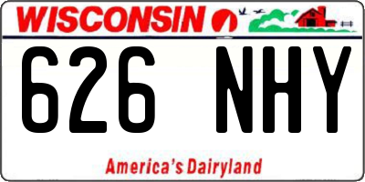 WI license plate 626NHY