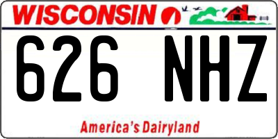 WI license plate 626NHZ
