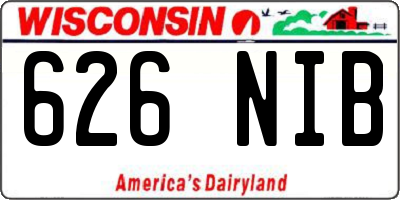 WI license plate 626NIB