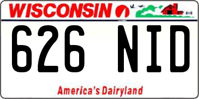 WI license plate 626NID