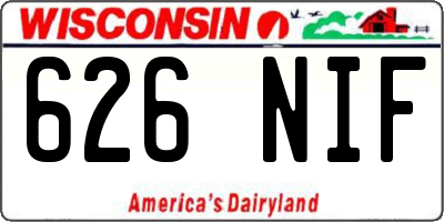 WI license plate 626NIF