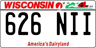 WI license plate 626NII