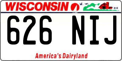 WI license plate 626NIJ