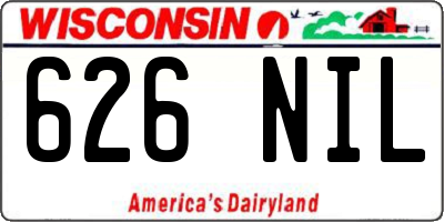 WI license plate 626NIL