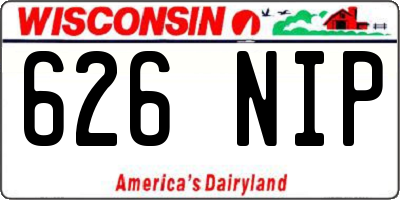 WI license plate 626NIP