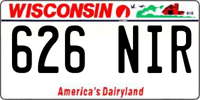 WI license plate 626NIR