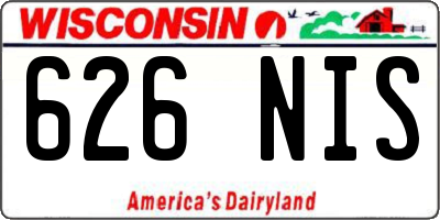WI license plate 626NIS