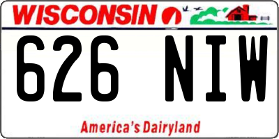 WI license plate 626NIW