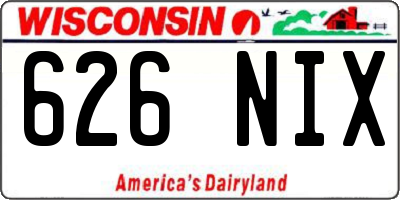 WI license plate 626NIX