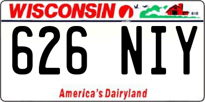 WI license plate 626NIY