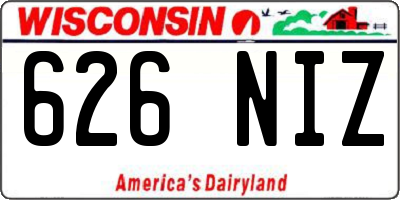 WI license plate 626NIZ