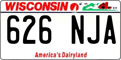 WI license plate 626NJA