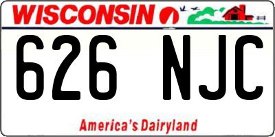 WI license plate 626NJC