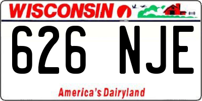 WI license plate 626NJE