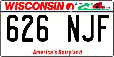 WI license plate 626NJF
