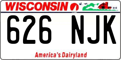 WI license plate 626NJK