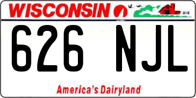 WI license plate 626NJL