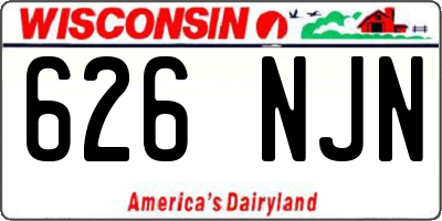 WI license plate 626NJN
