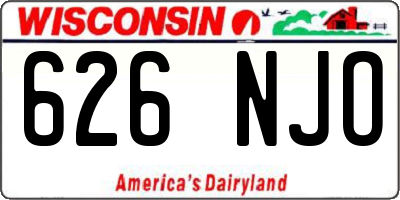 WI license plate 626NJO