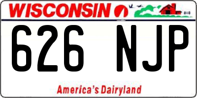 WI license plate 626NJP