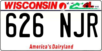 WI license plate 626NJR