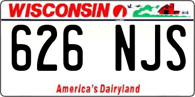 WI license plate 626NJS