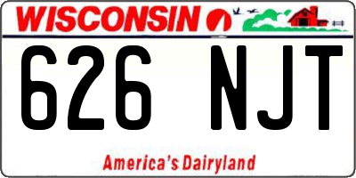 WI license plate 626NJT