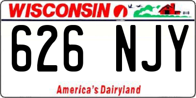 WI license plate 626NJY
