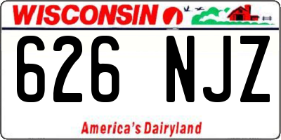 WI license plate 626NJZ