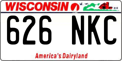 WI license plate 626NKC