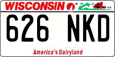 WI license plate 626NKD