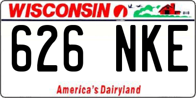 WI license plate 626NKE