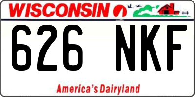 WI license plate 626NKF