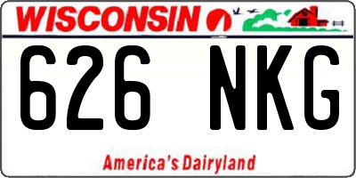 WI license plate 626NKG