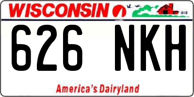 WI license plate 626NKH