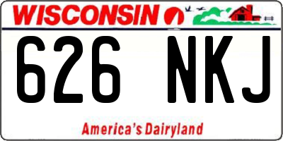 WI license plate 626NKJ