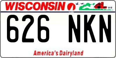 WI license plate 626NKN