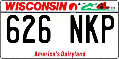 WI license plate 626NKP