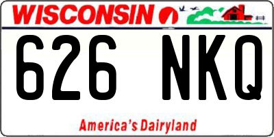 WI license plate 626NKQ