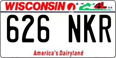 WI license plate 626NKR
