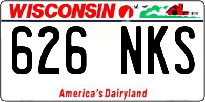 WI license plate 626NKS