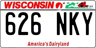 WI license plate 626NKY