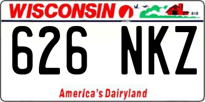 WI license plate 626NKZ