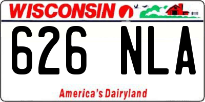 WI license plate 626NLA