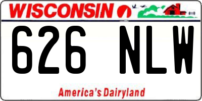 WI license plate 626NLW