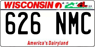 WI license plate 626NMC