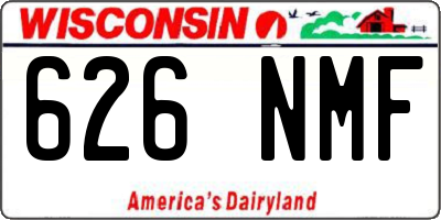 WI license plate 626NMF